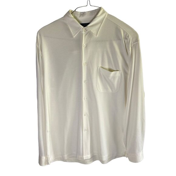 Bugatchi Button Up Dress Shirt (Size Large) Uoho Textured Men's Fashion VTG - Picture 1 of 11